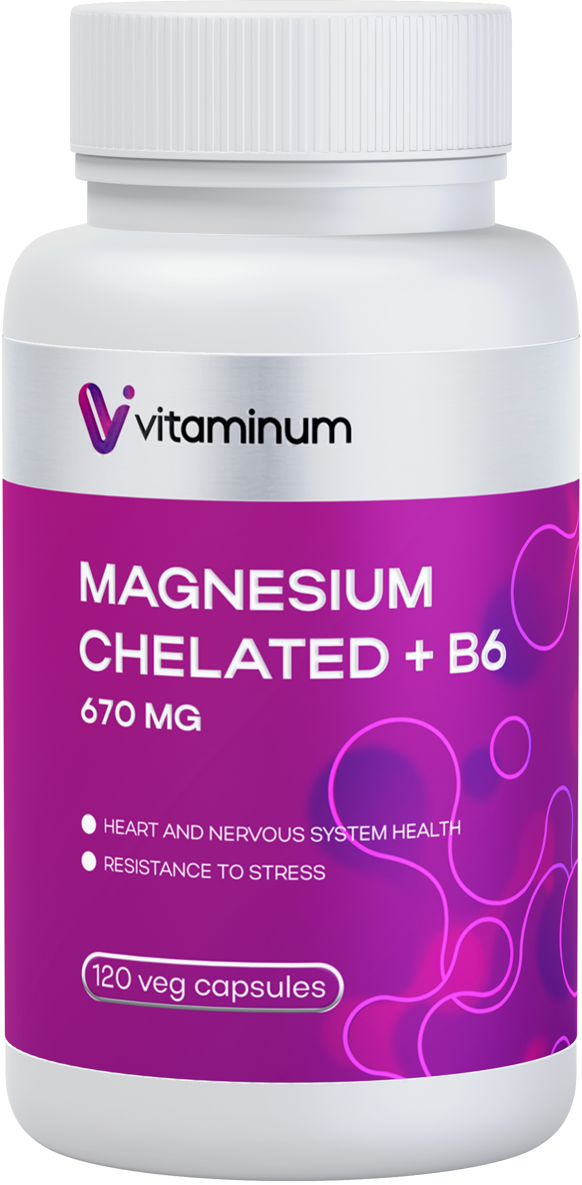  Vitaminum МАГНИЙ ХЕЛАТ + витамин В6 (670 MG) 120 капсул 800 мг  в Великом Новгороде